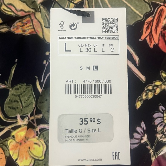 Zara Floral Printed Asymmetrical Crop Top - Picture 9 of 9